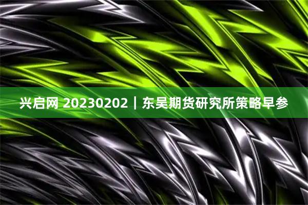 兴启网 20230202｜东吴期货研究所策略早参