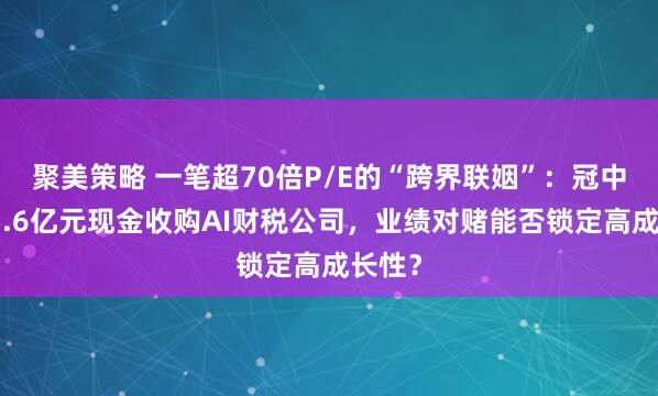 聚美策略 一笔超70倍P/E的“跨界联姻”：冠中生态5.6亿元现金收购AI财税公司，业绩对赌能否锁定高成长性？