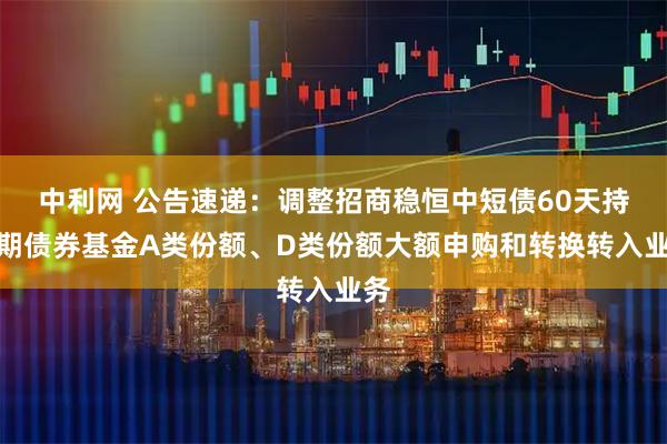中利网 公告速递：调整招商稳恒中短债60天持有期债券基金A类份额、D类份额大额申购和转换转入业务